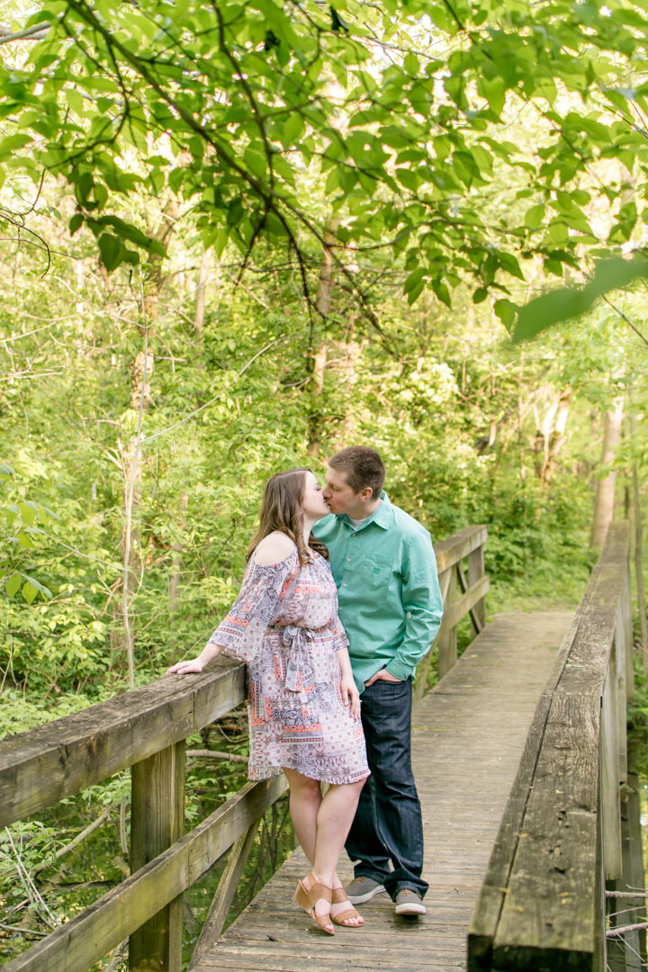 Couple kisses at Starkey Nature Park