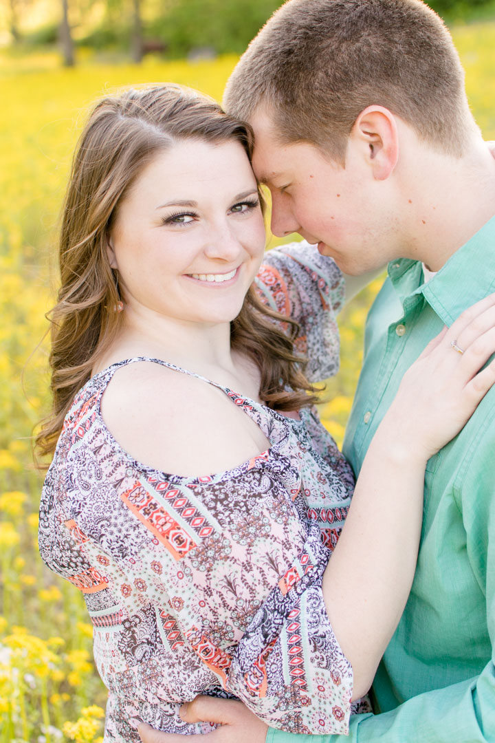 Indianapolis Couple hugs during engagement session
