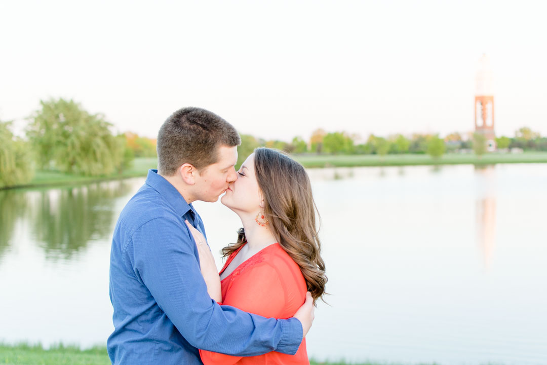 Indianapolis Couple Kisses at Coxhill Gardens