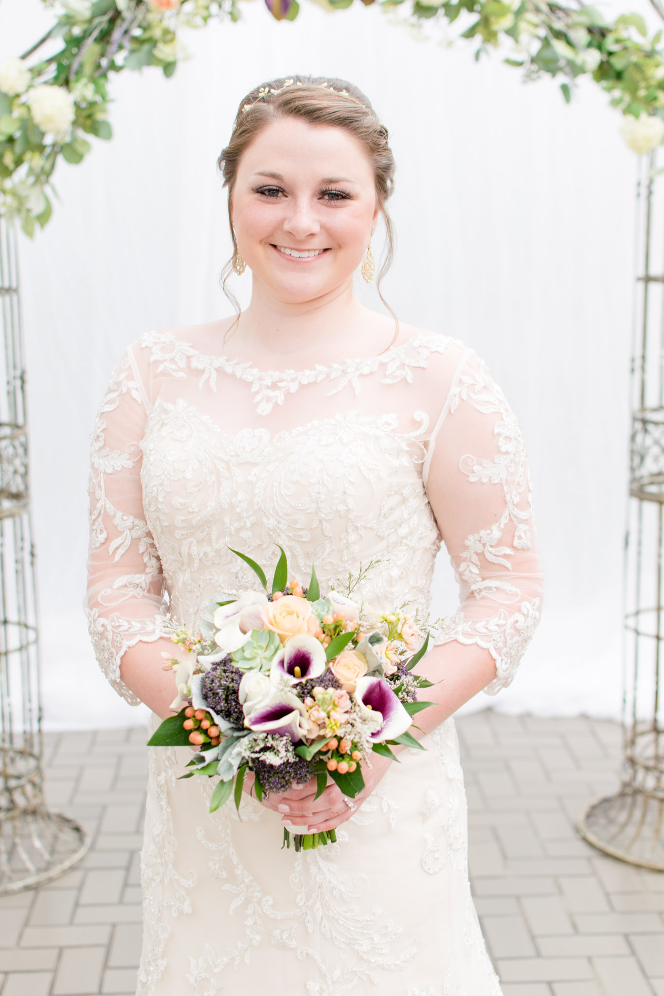 Indianapolis Bride smiles during photos