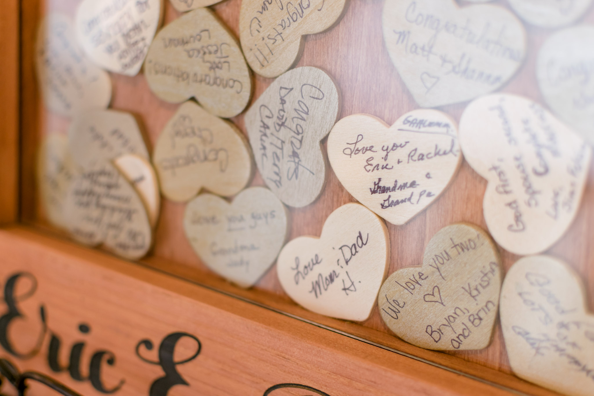 Wooden Guest Book with Guest's Names