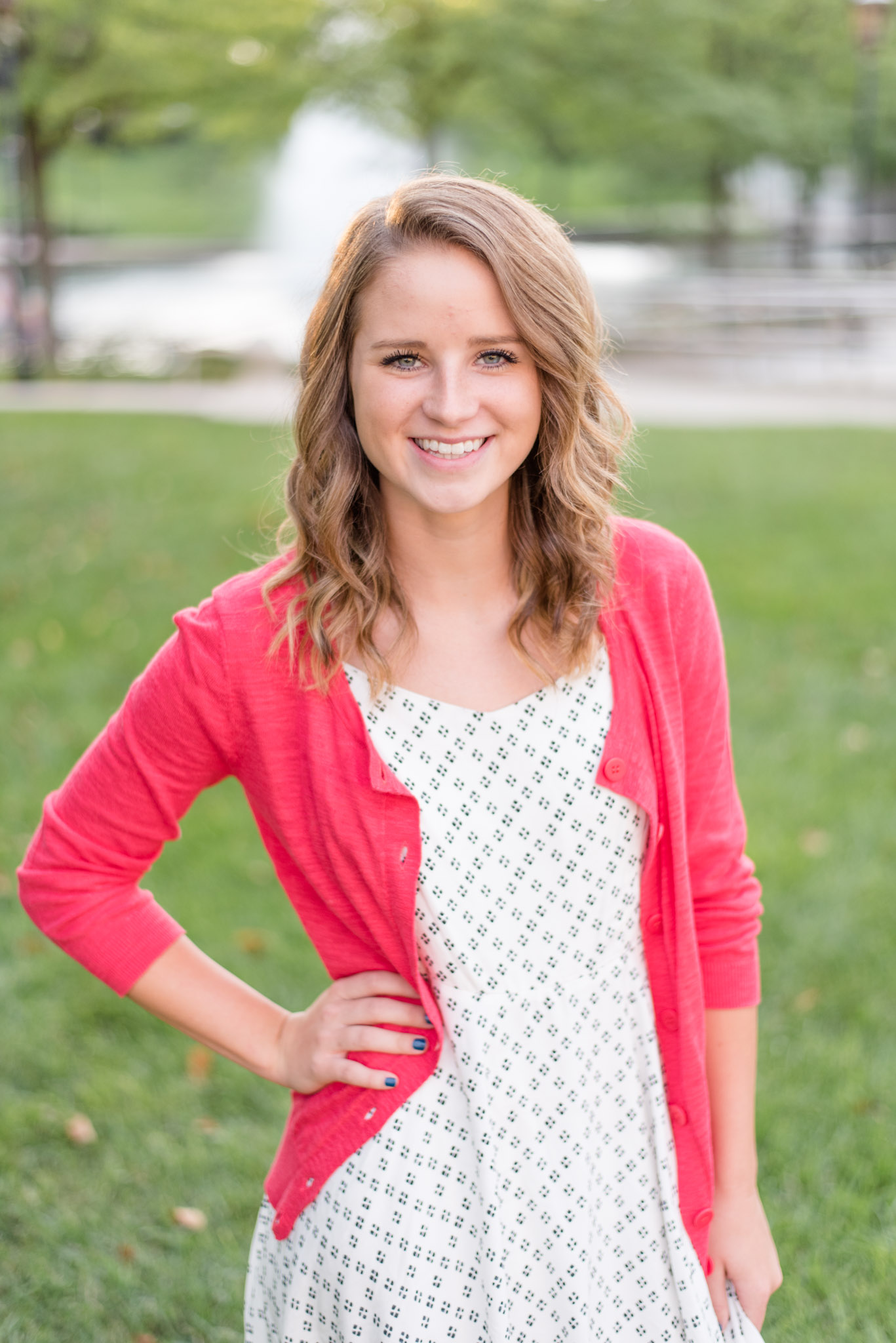 Senior poses at Indianapolis canal