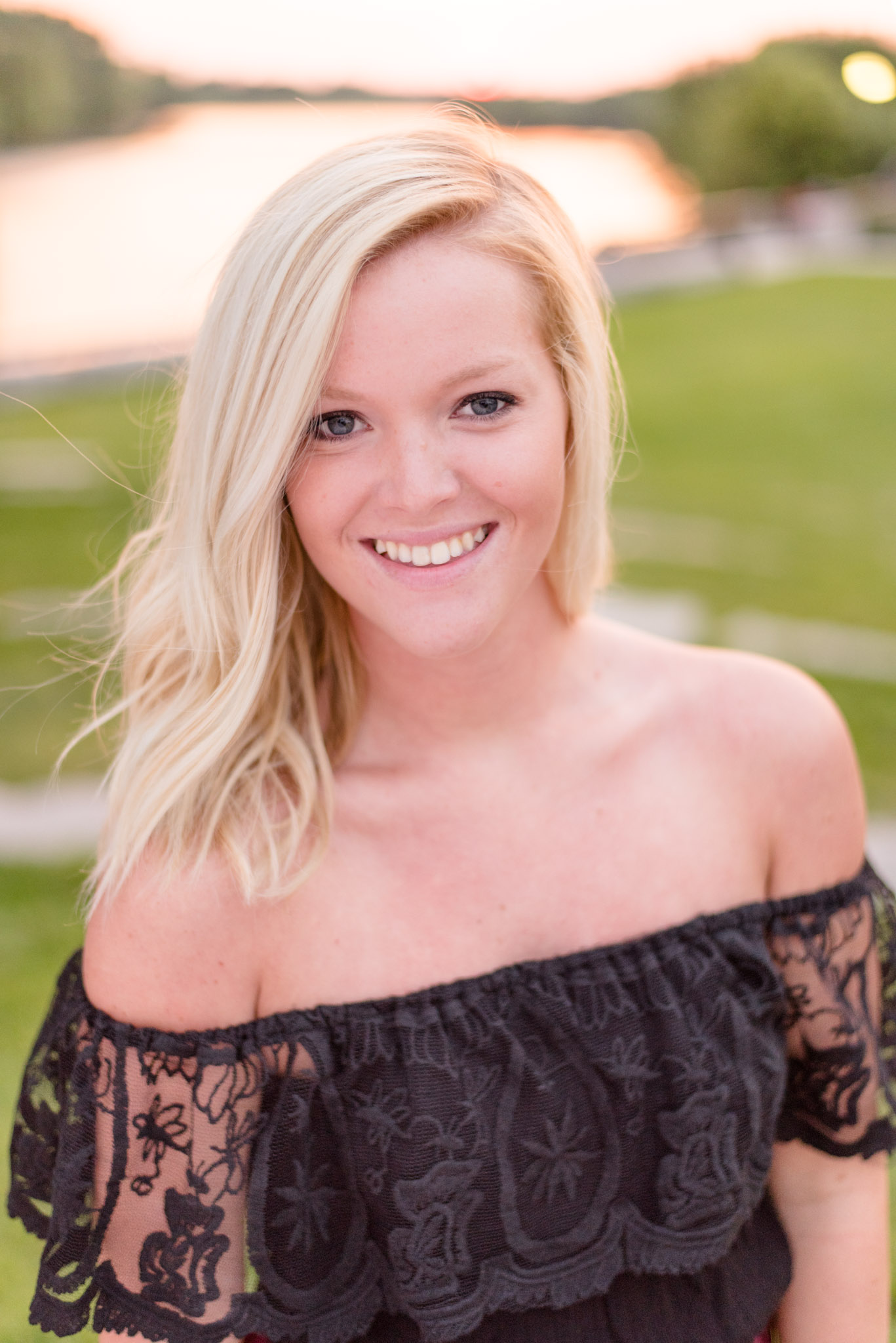 Indianapolis Senior girl smiles for headshot.