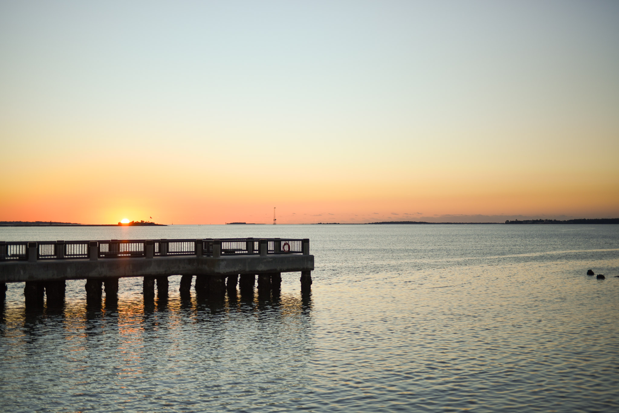 Charleston dock at sunrise