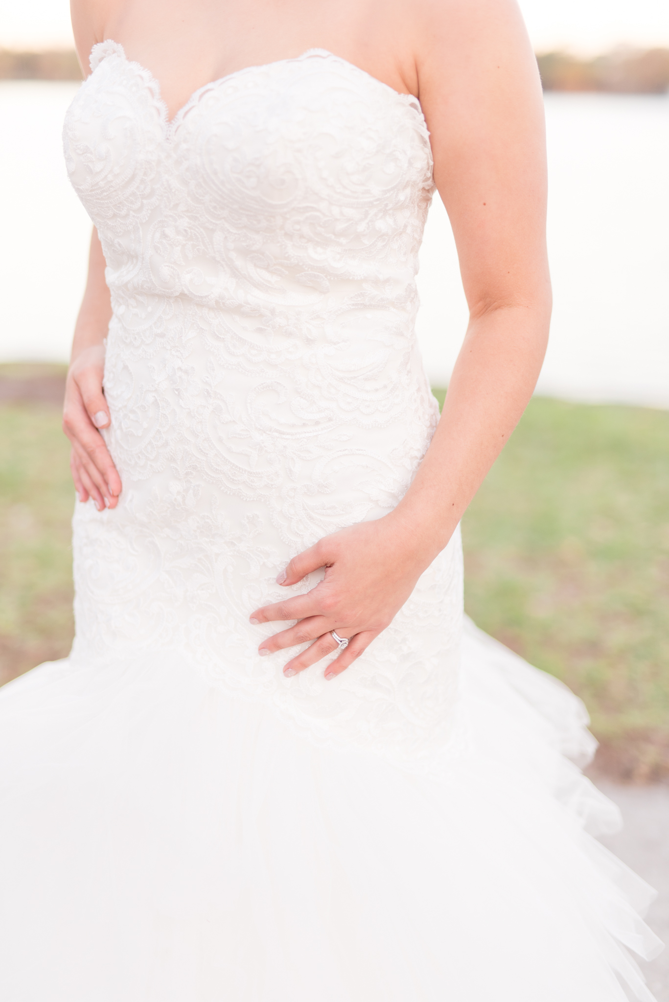 Closeup of Wedding Gown