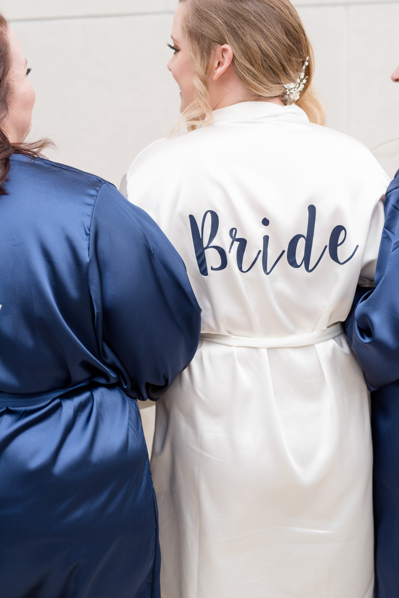 Bride wears Personalized bridal robe