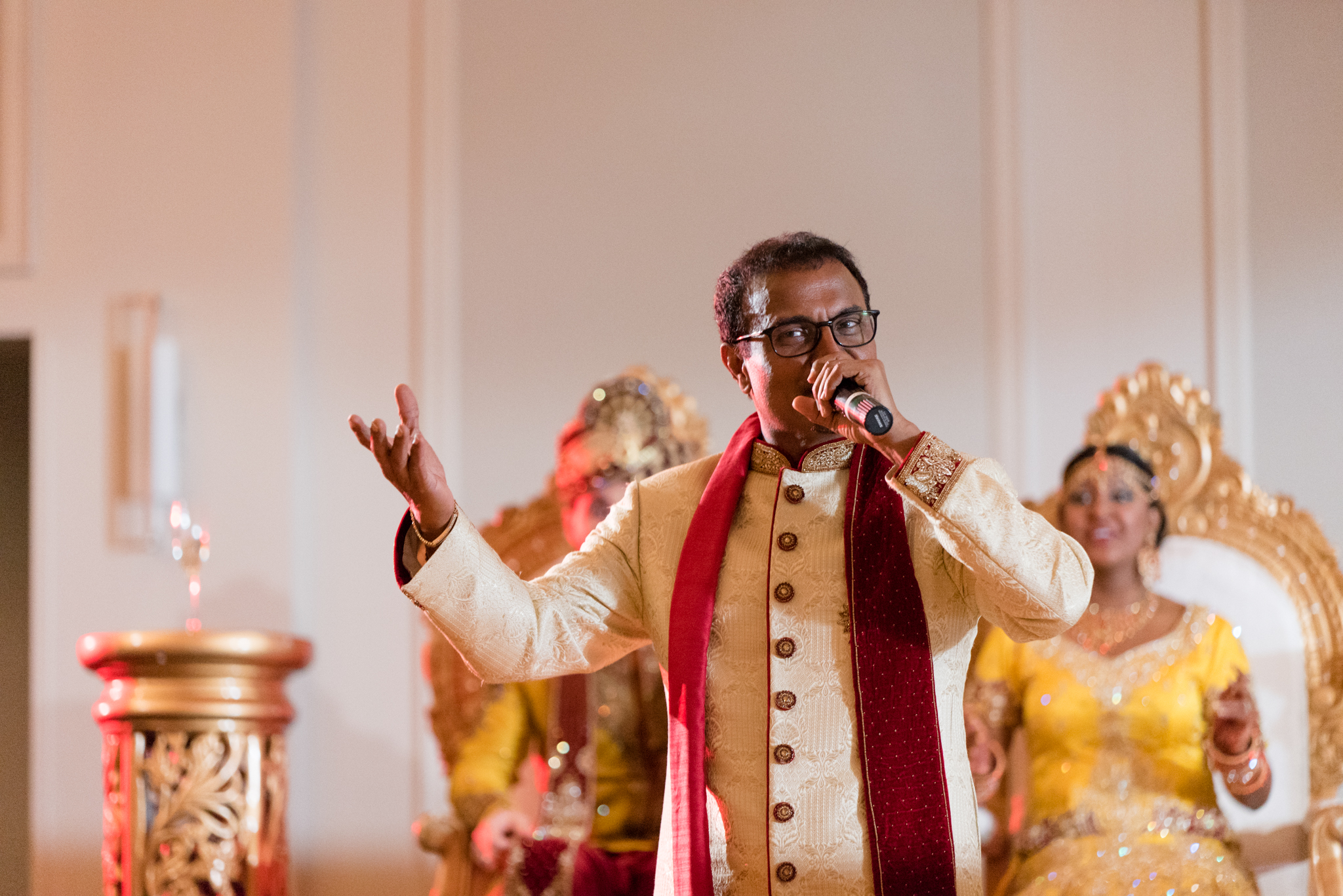 Bride's father makes a speech.