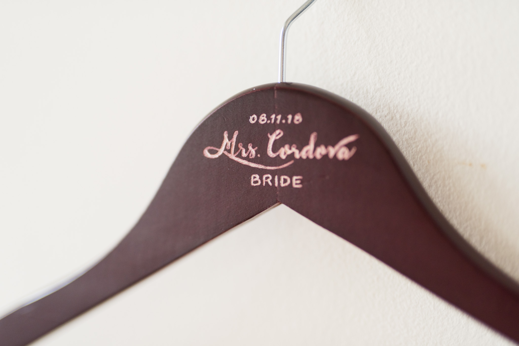 Personalized wedding hanger