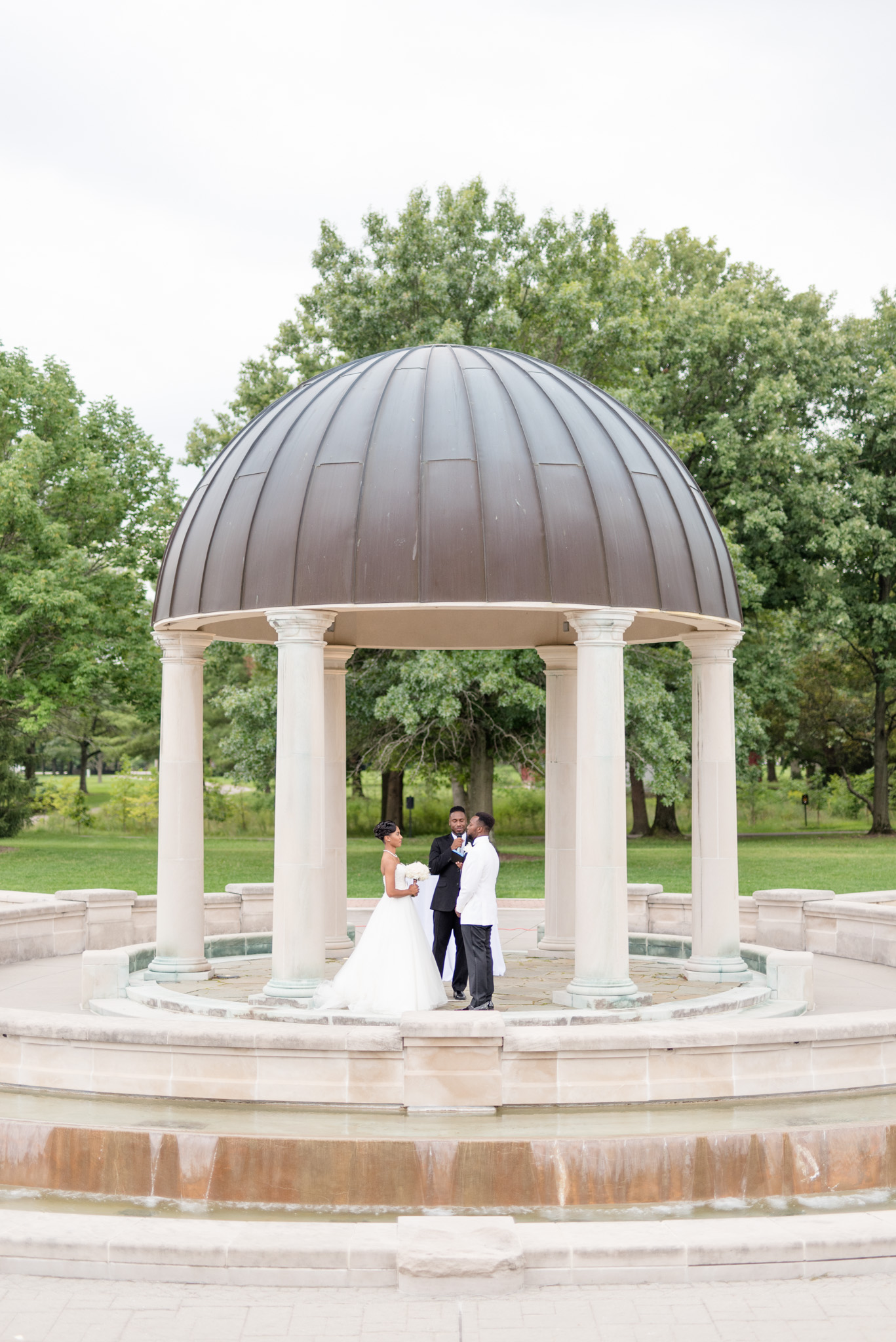 Wedding ceremony at Coxhall Gardens.