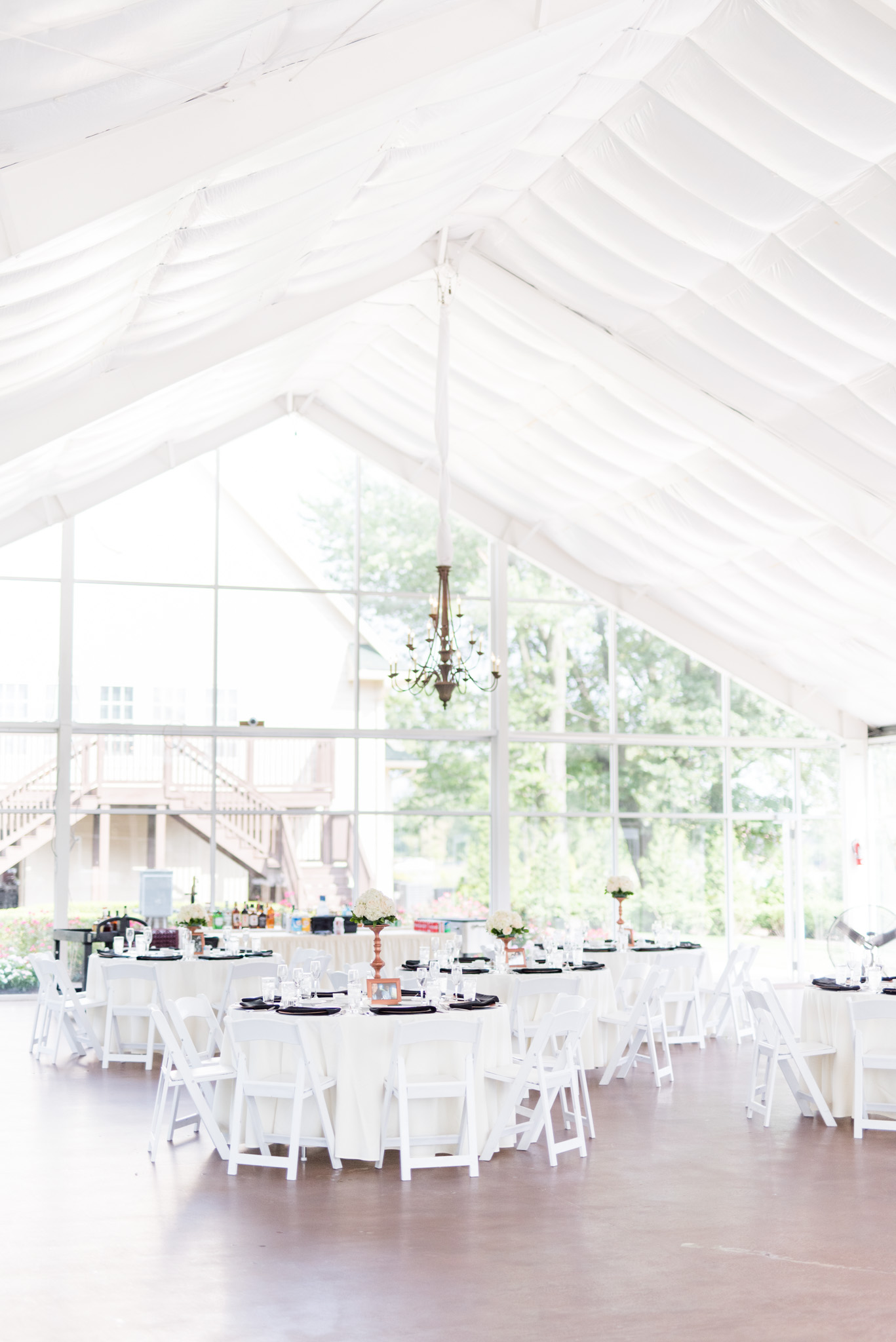 Garden pavilion wedding reception