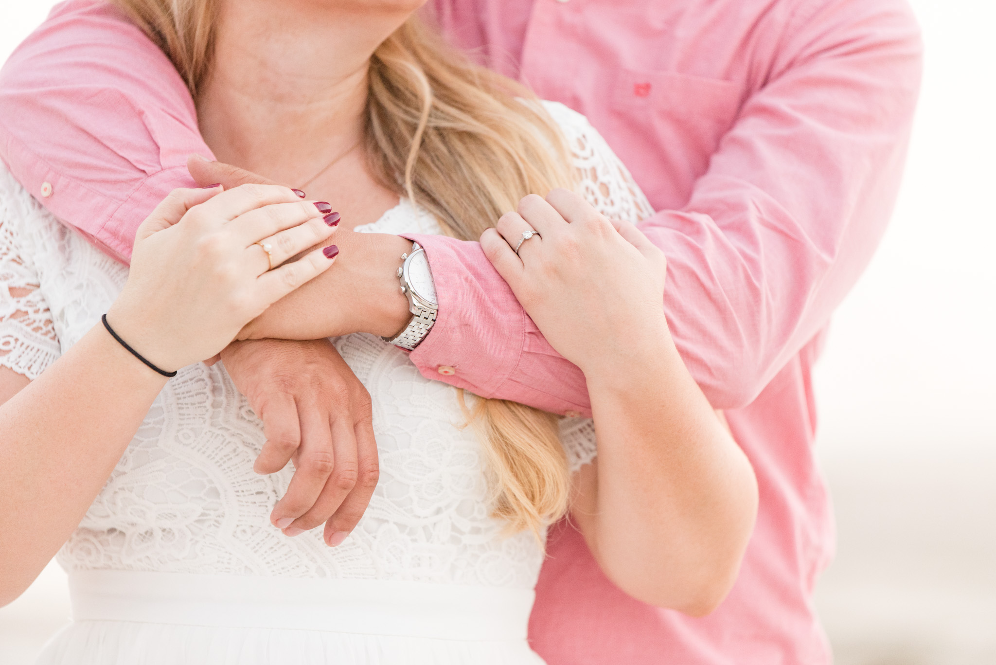 Close up of ring during engagement session