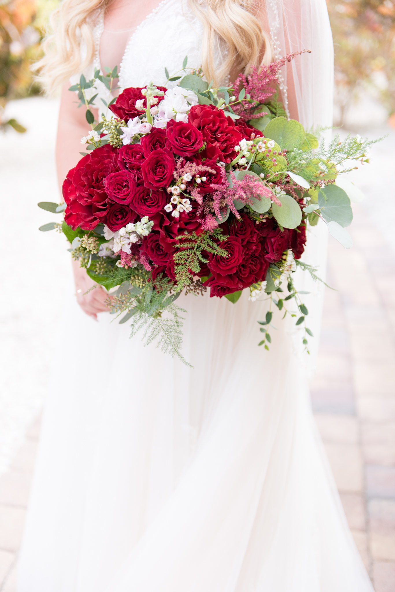 Closeup of bride's flowers.