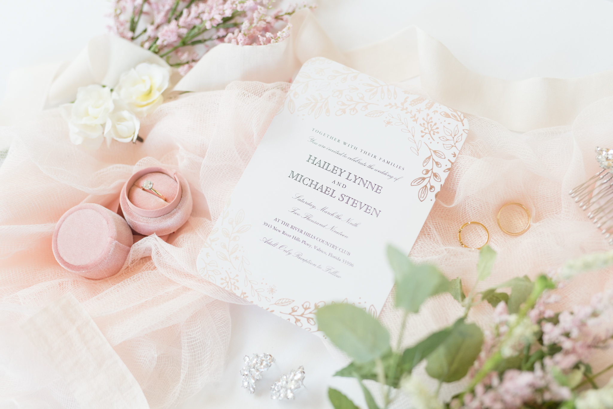Wedding invitation and other details.