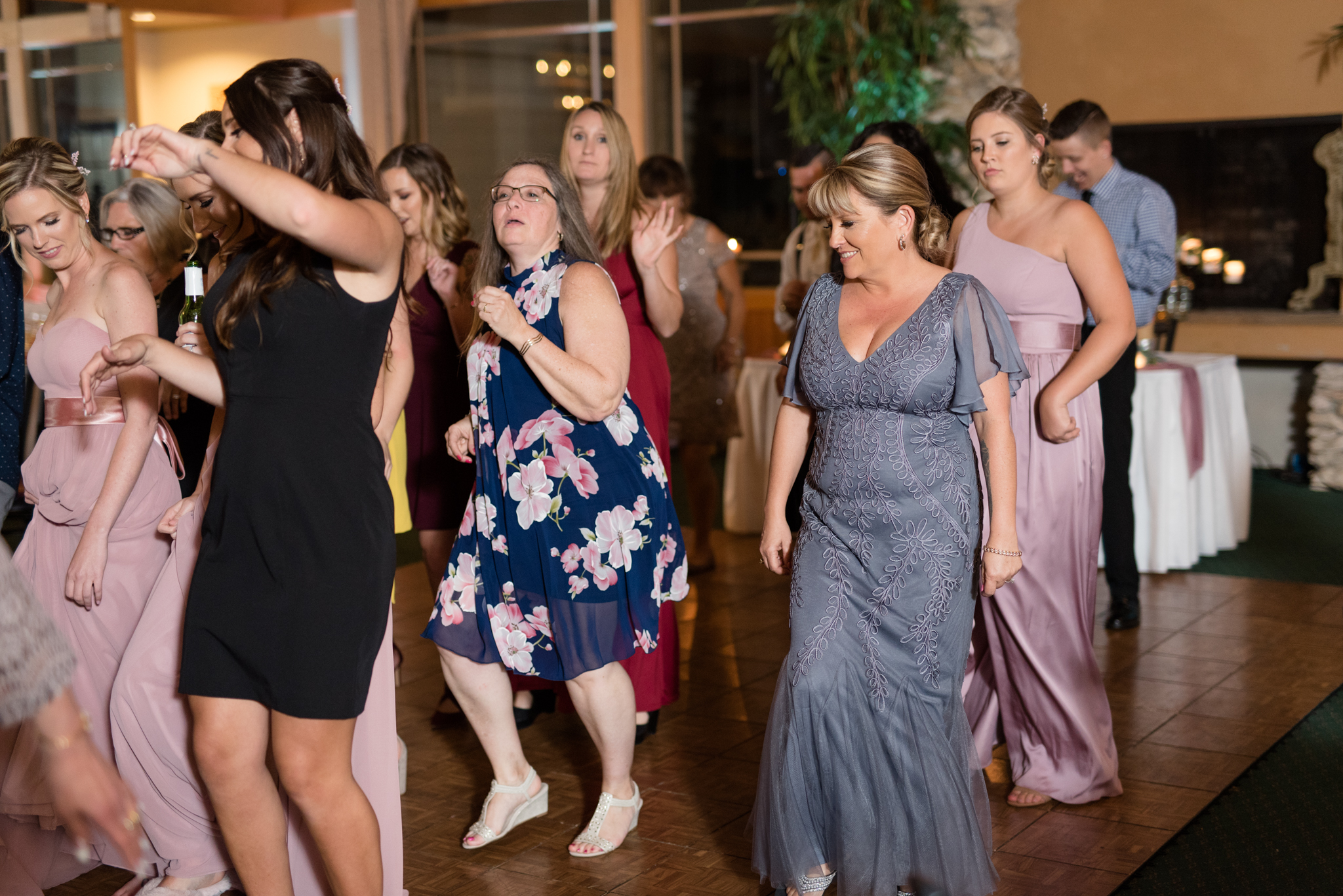Wedding reception dancing.