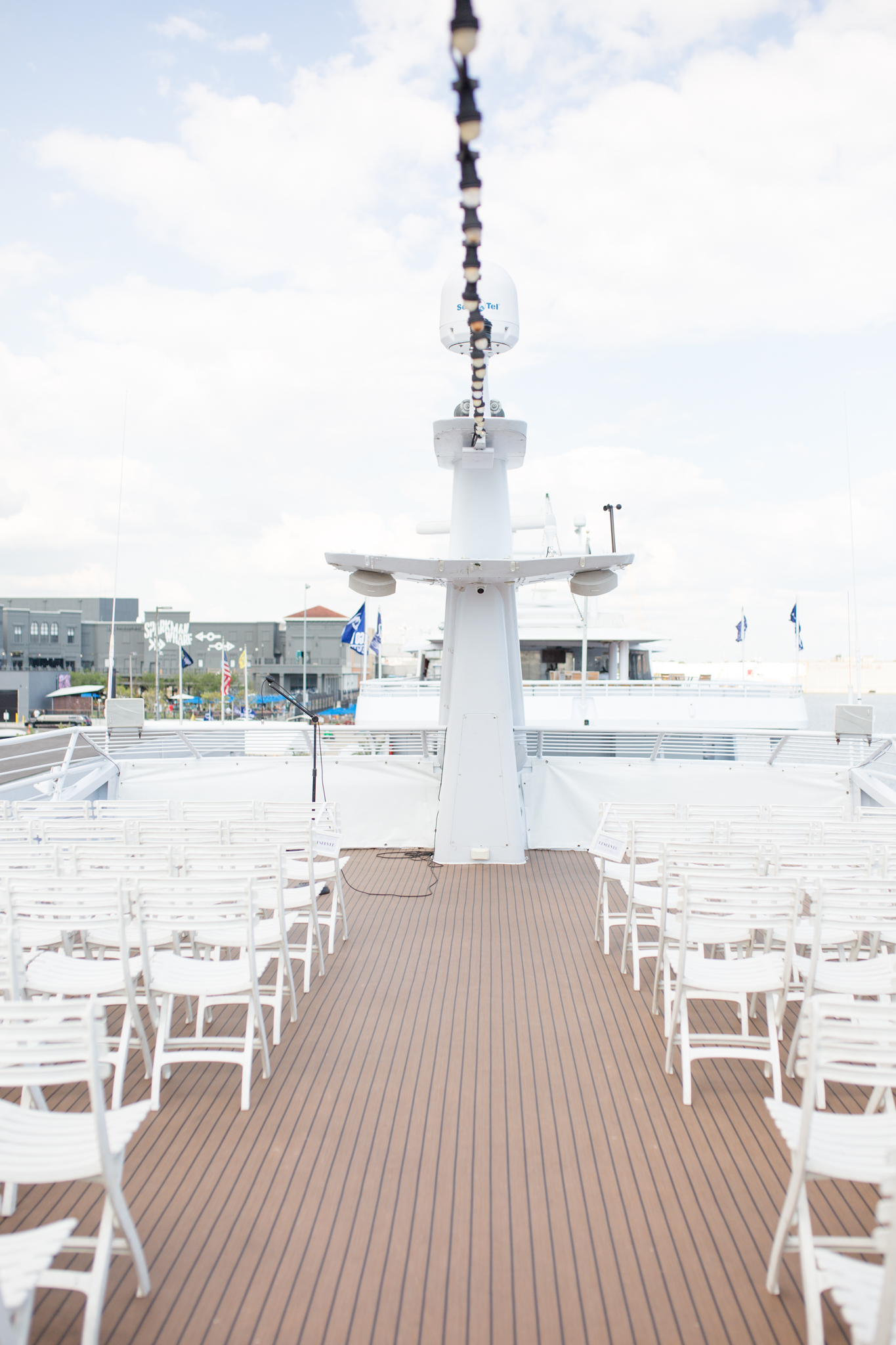 Wedding ceremony location on yacht.