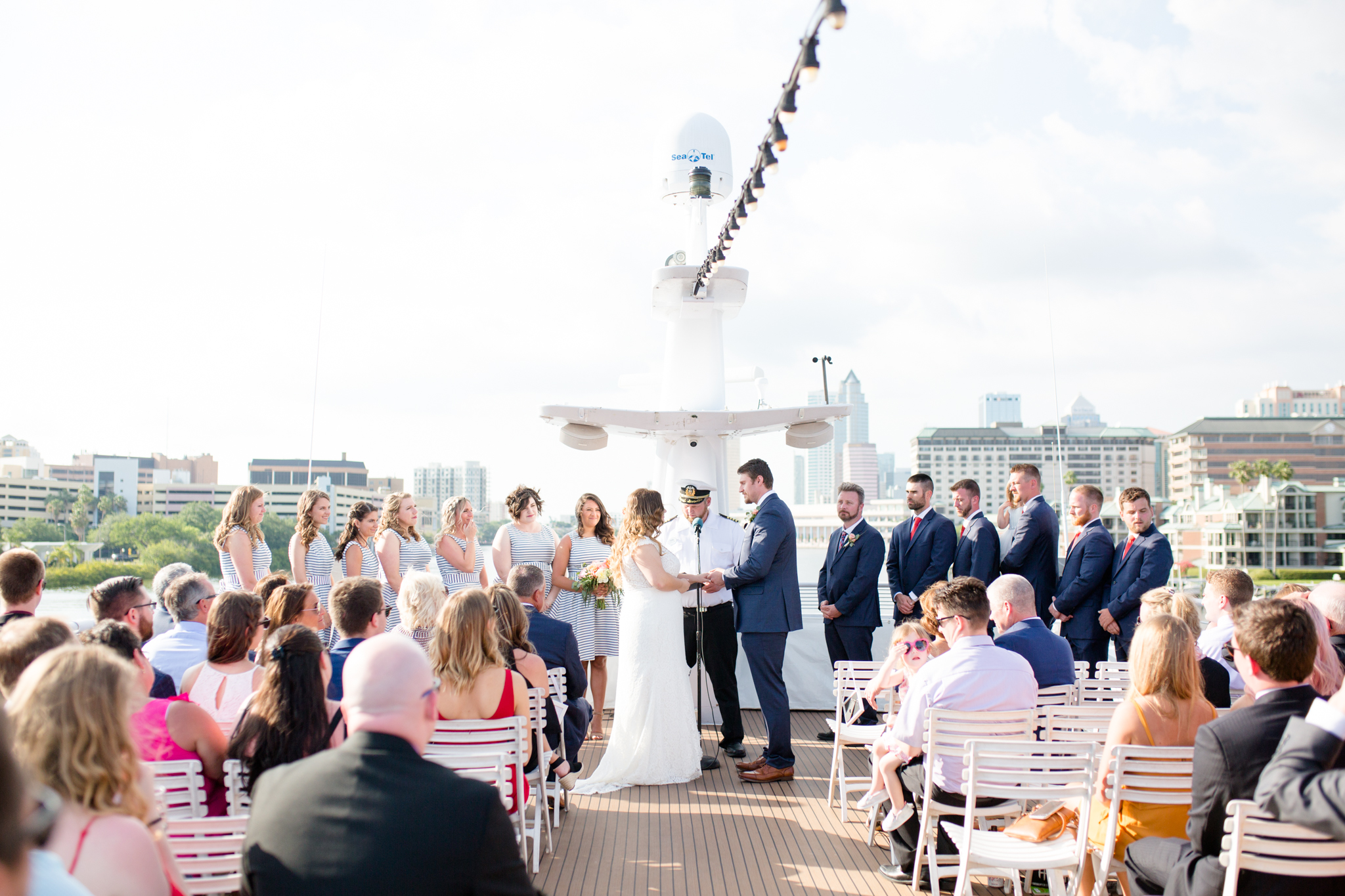 Wedding ceremony on yacht.