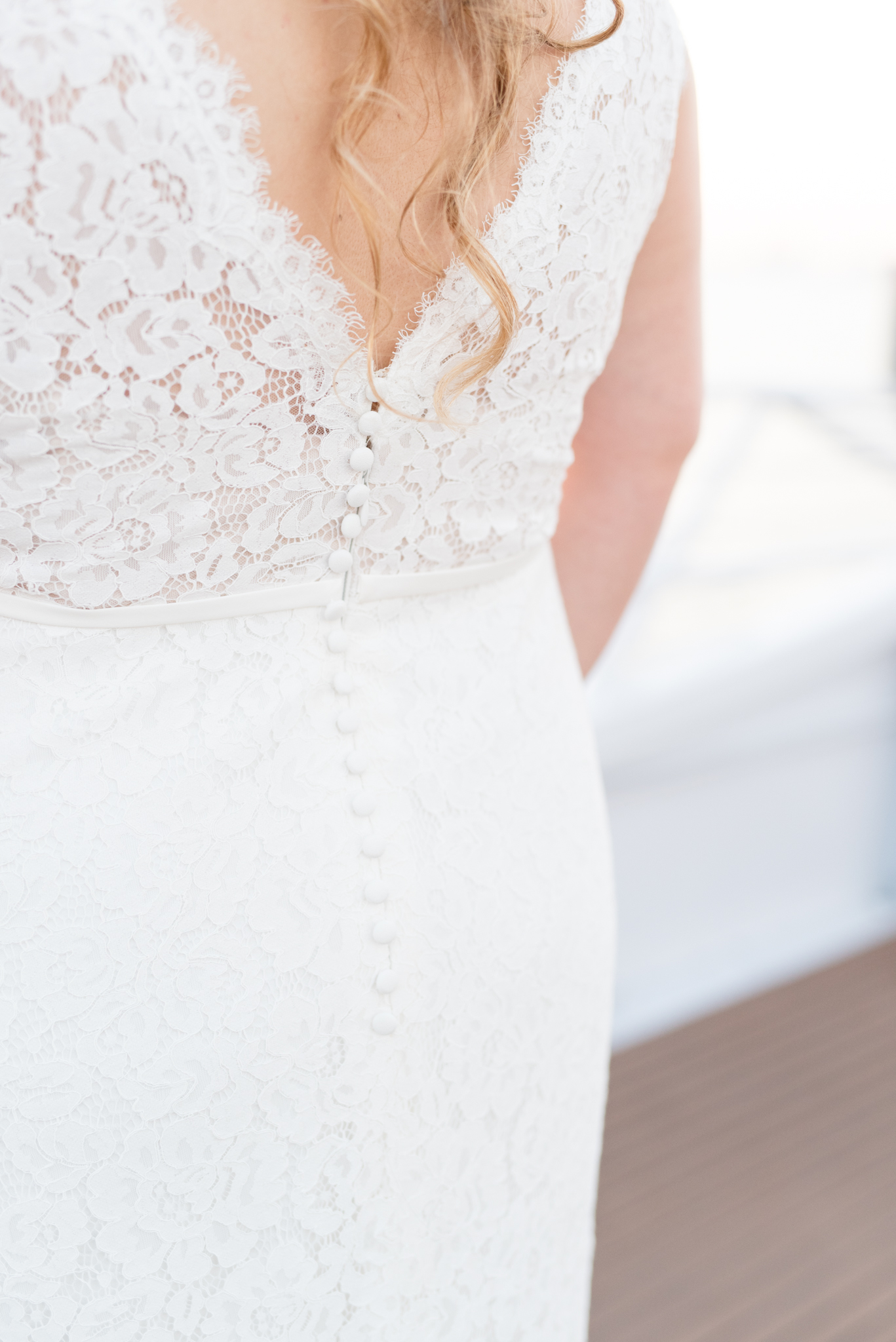 Back of bride's wedding dress.