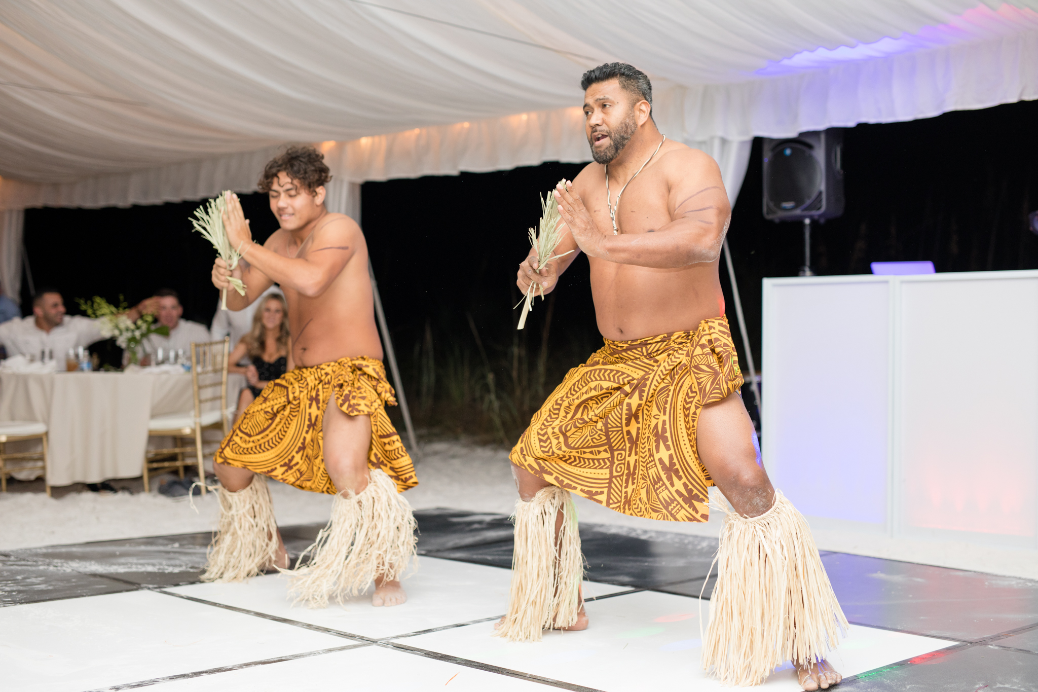 Samoan dancers entertain wedding guests.