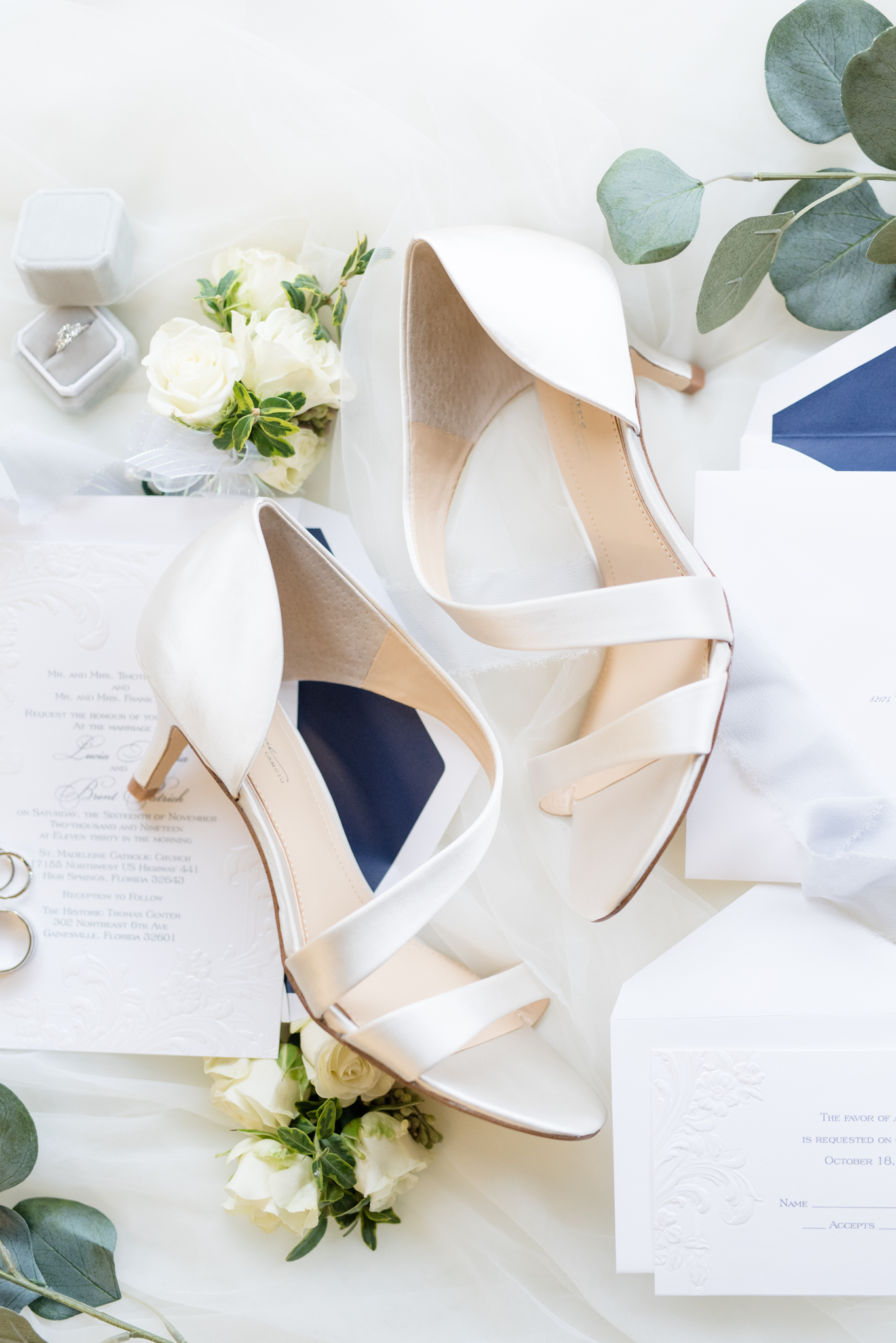Wedding shoes and bridal details.