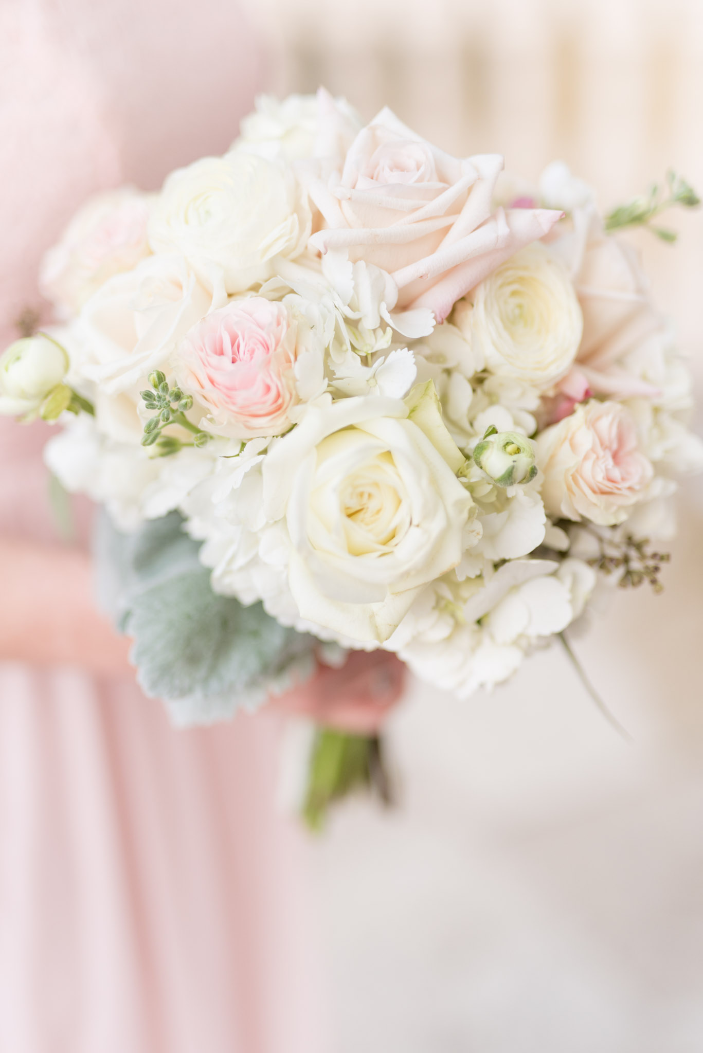 Closeup of wedding flowers.