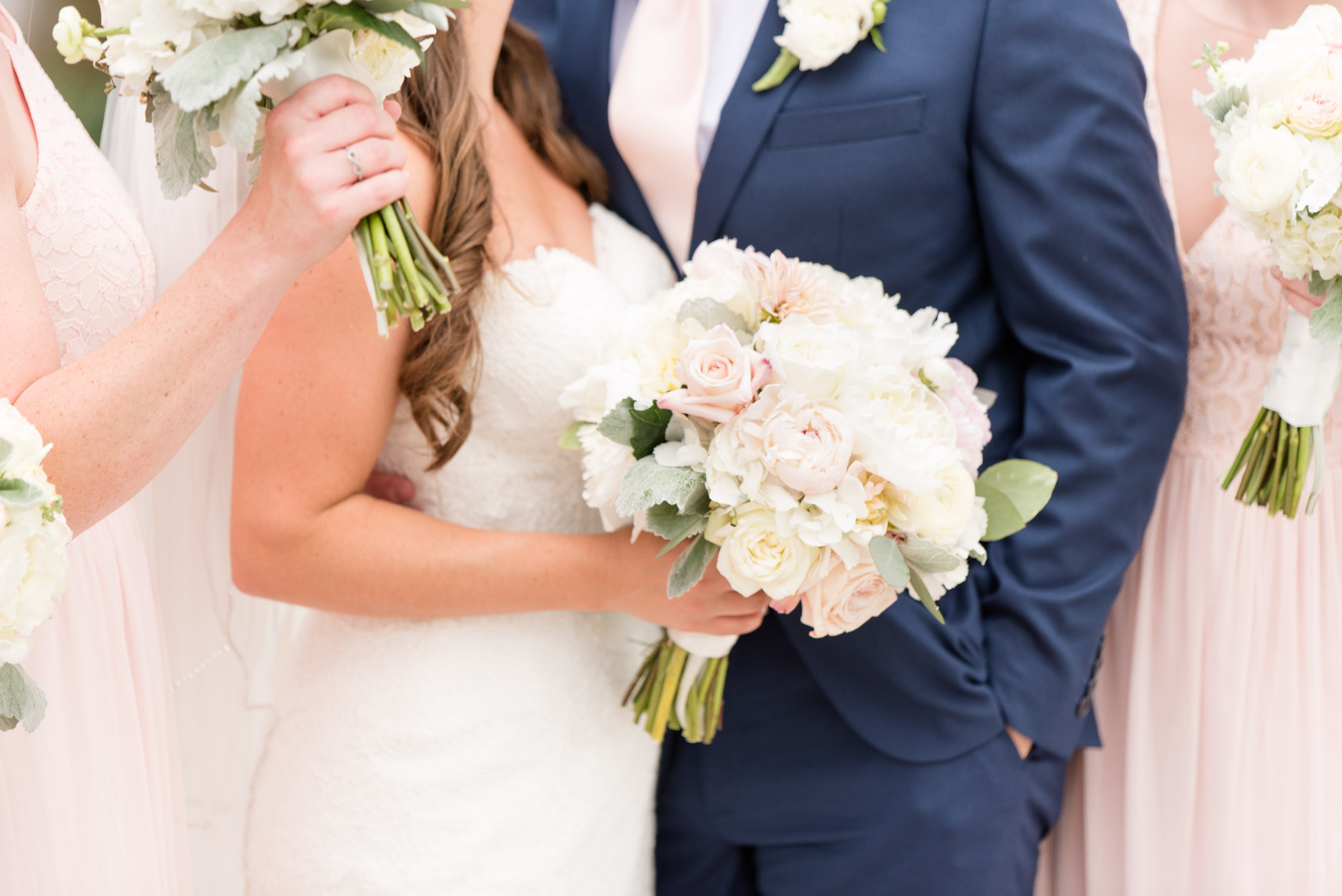 Closeup of bridal bouquet.