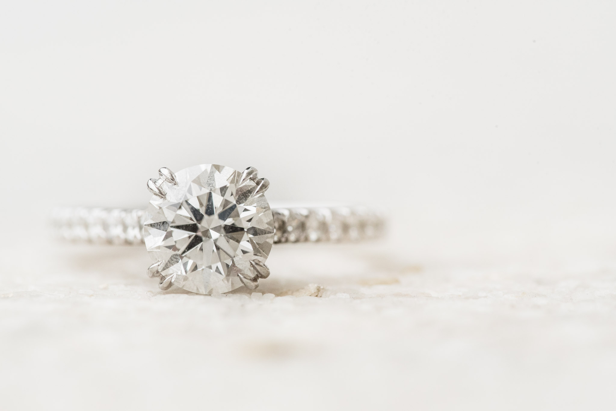 Close up of engagement ring.