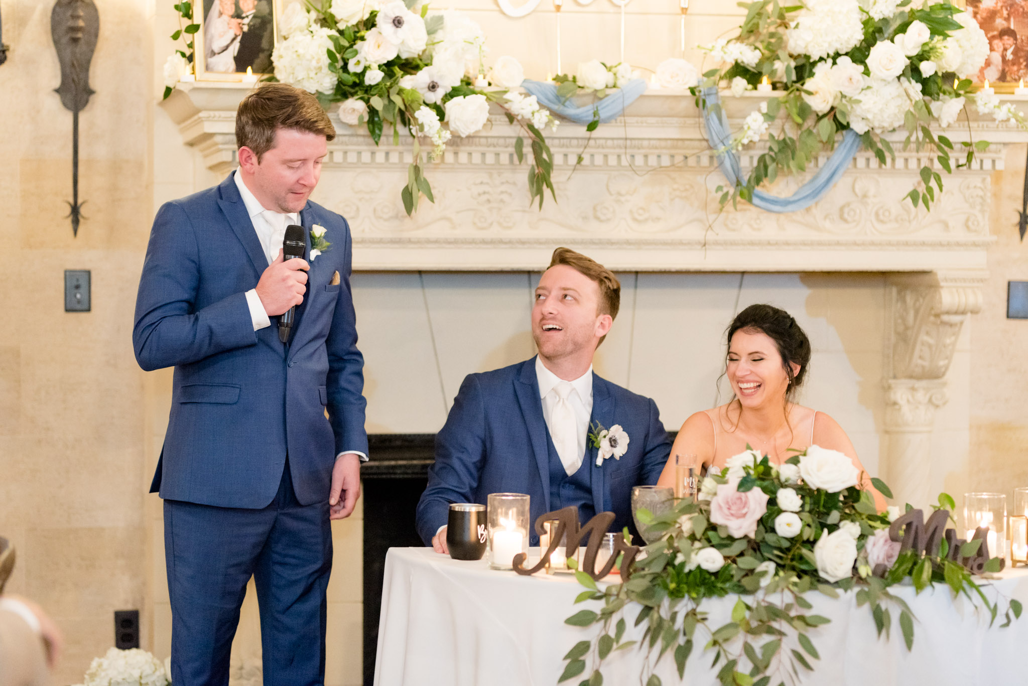 Brother of the groom gives toast.