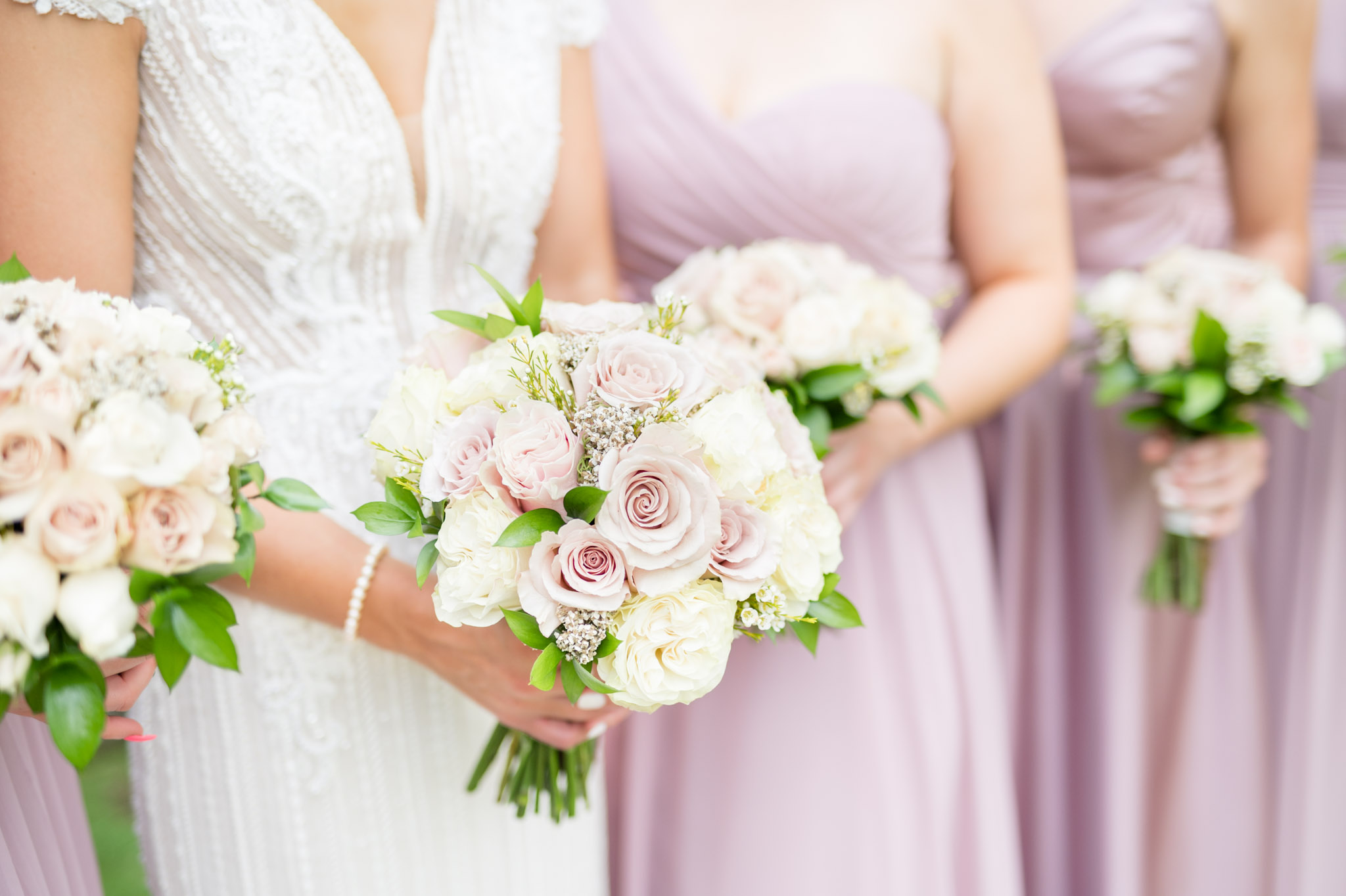 Closeup of bouquets.