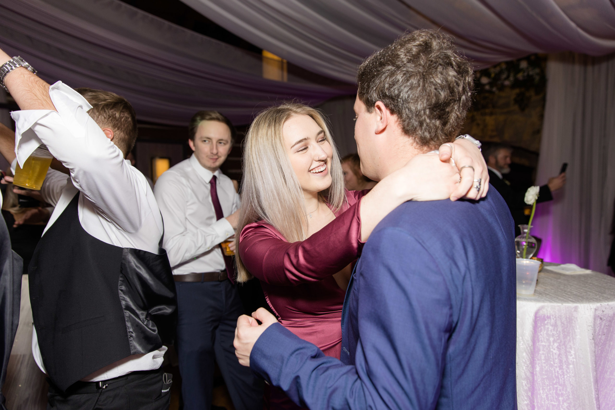 Couple dances during reception.