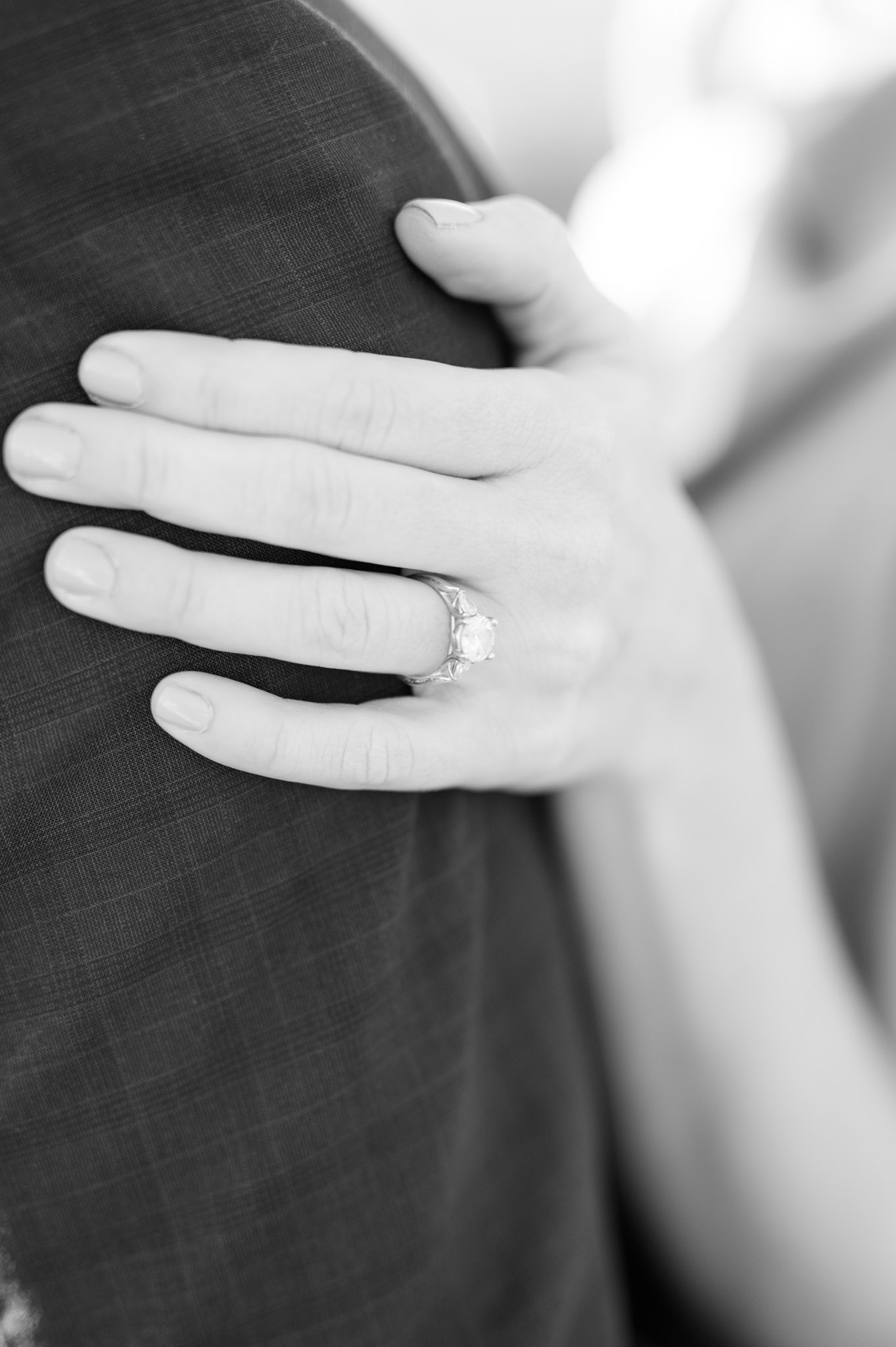 Closeup of engagement ring.
